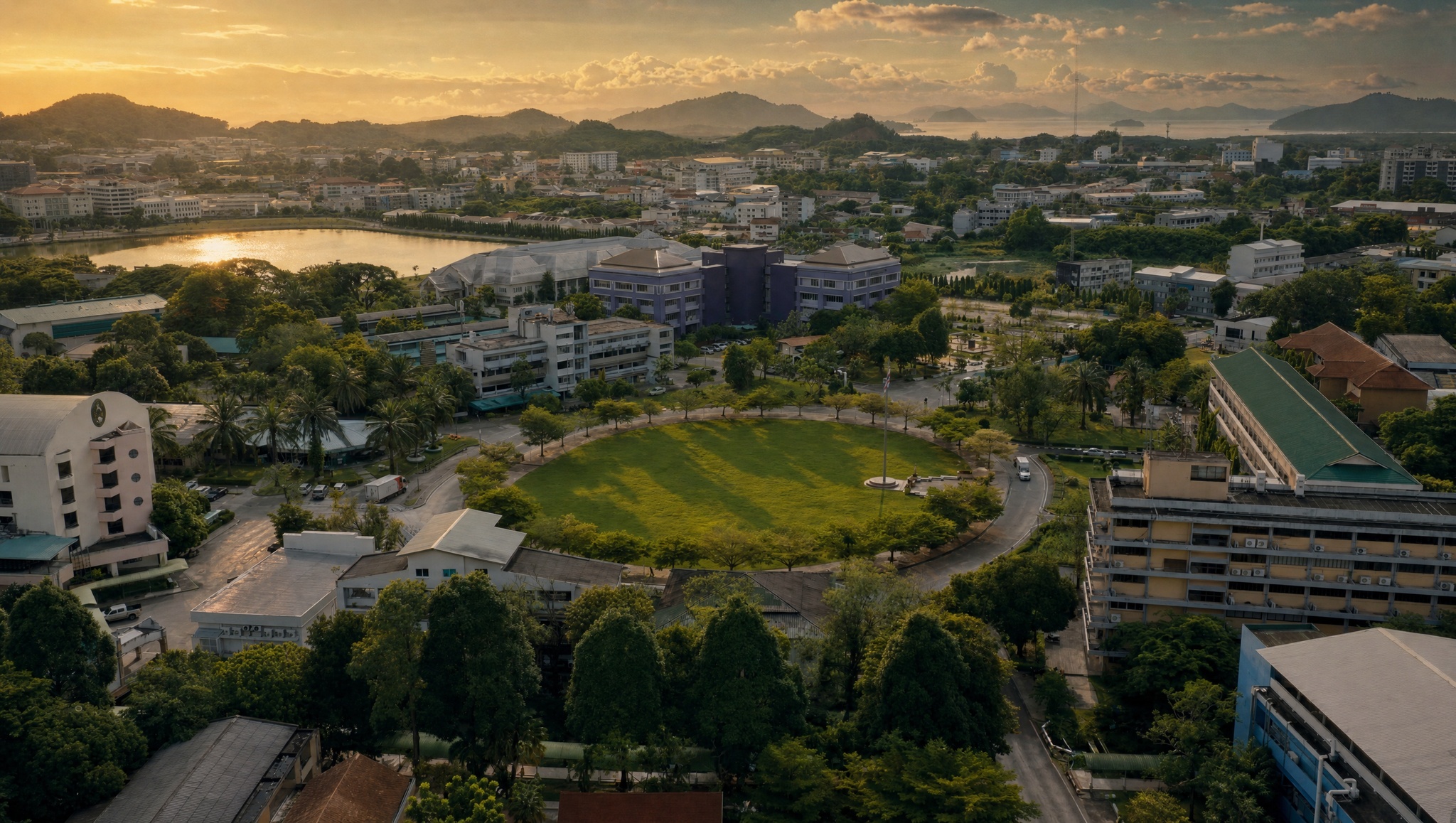 City from the green